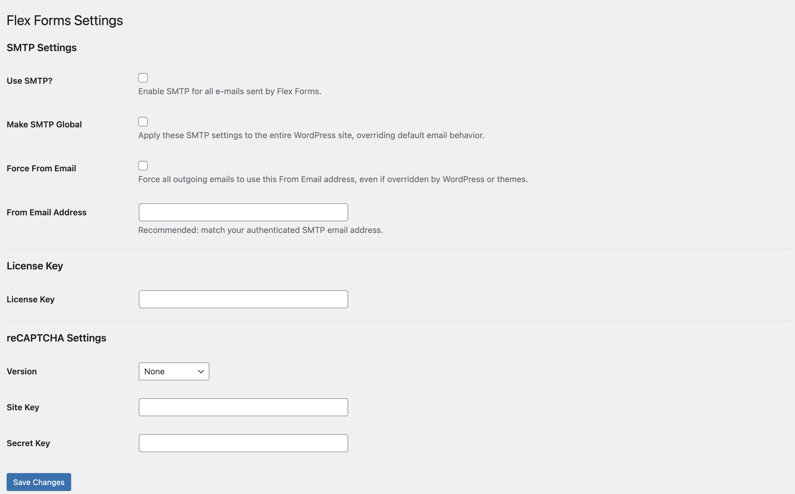 Frontend form – Example of a form rendered on the front end.