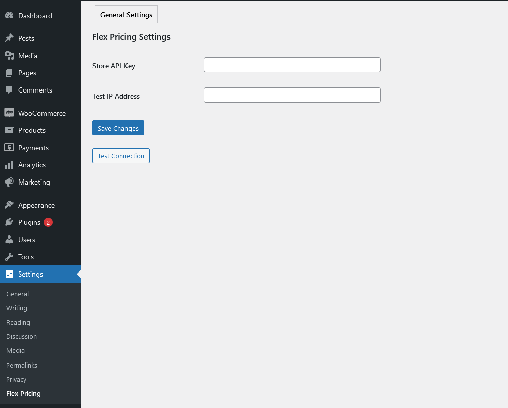 General settings of the plugin.
