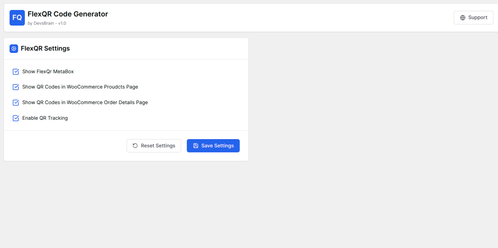 Show Flex QR Code settings page screenshot-5.png