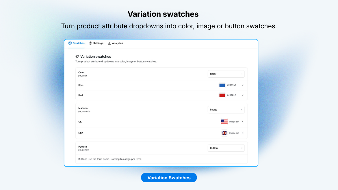 Add-ons that charge automatically: per-option fees, a colour dropdown, and a date picker on the product page.