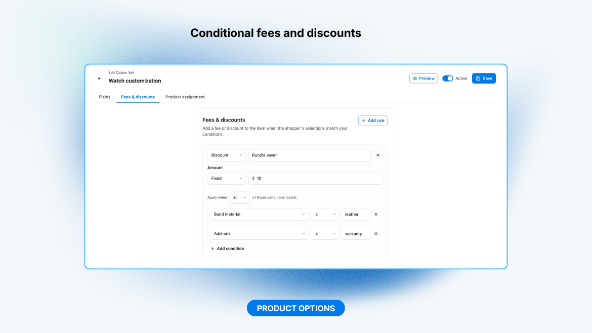 Pricing simulator: test any product against every rule and see exactly why each one fired.