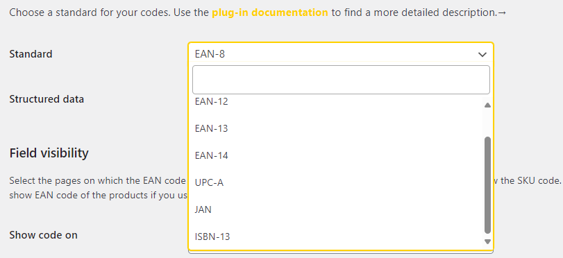 Option to copy EAN from selected WooCommerce product meta field.