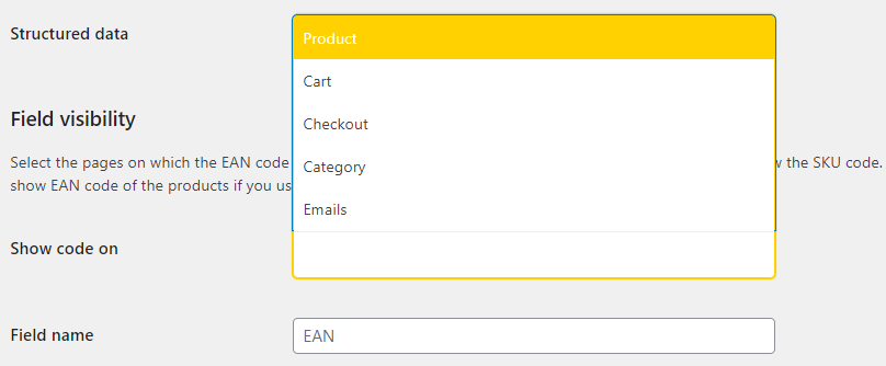 EAN on the WooCommerce product page.