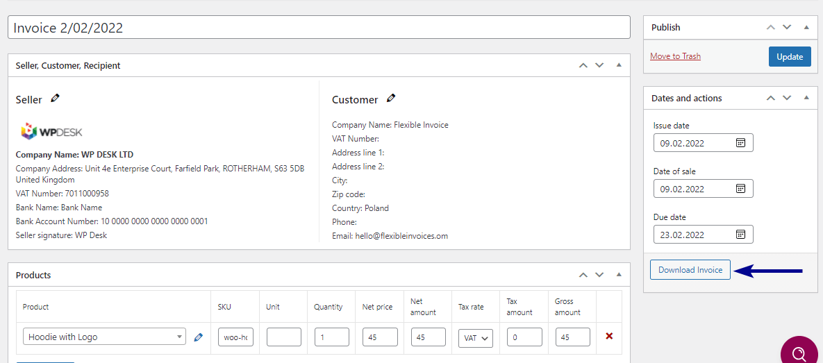 Tax Settings (WordPress only).