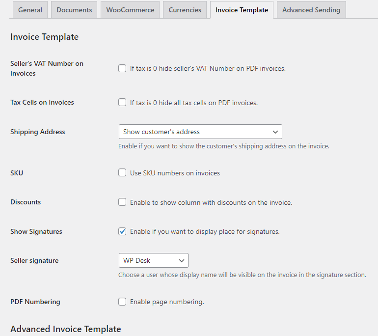 VAT number in the invoice generator plugin for WooCommerce.