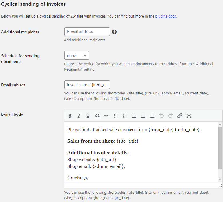 Send an automatic invoice and correction invoices in WooCommerce (PRO).