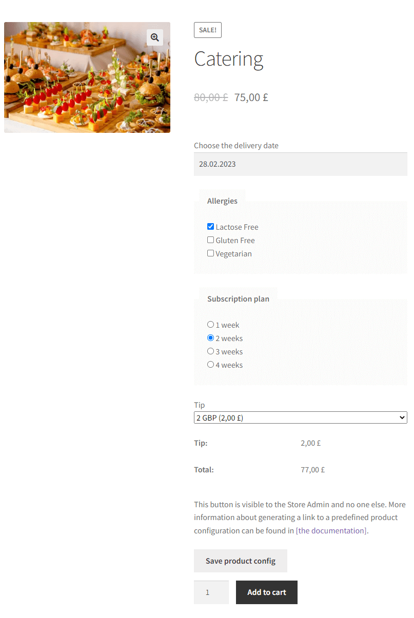 Add extra product options for WooCommerce products