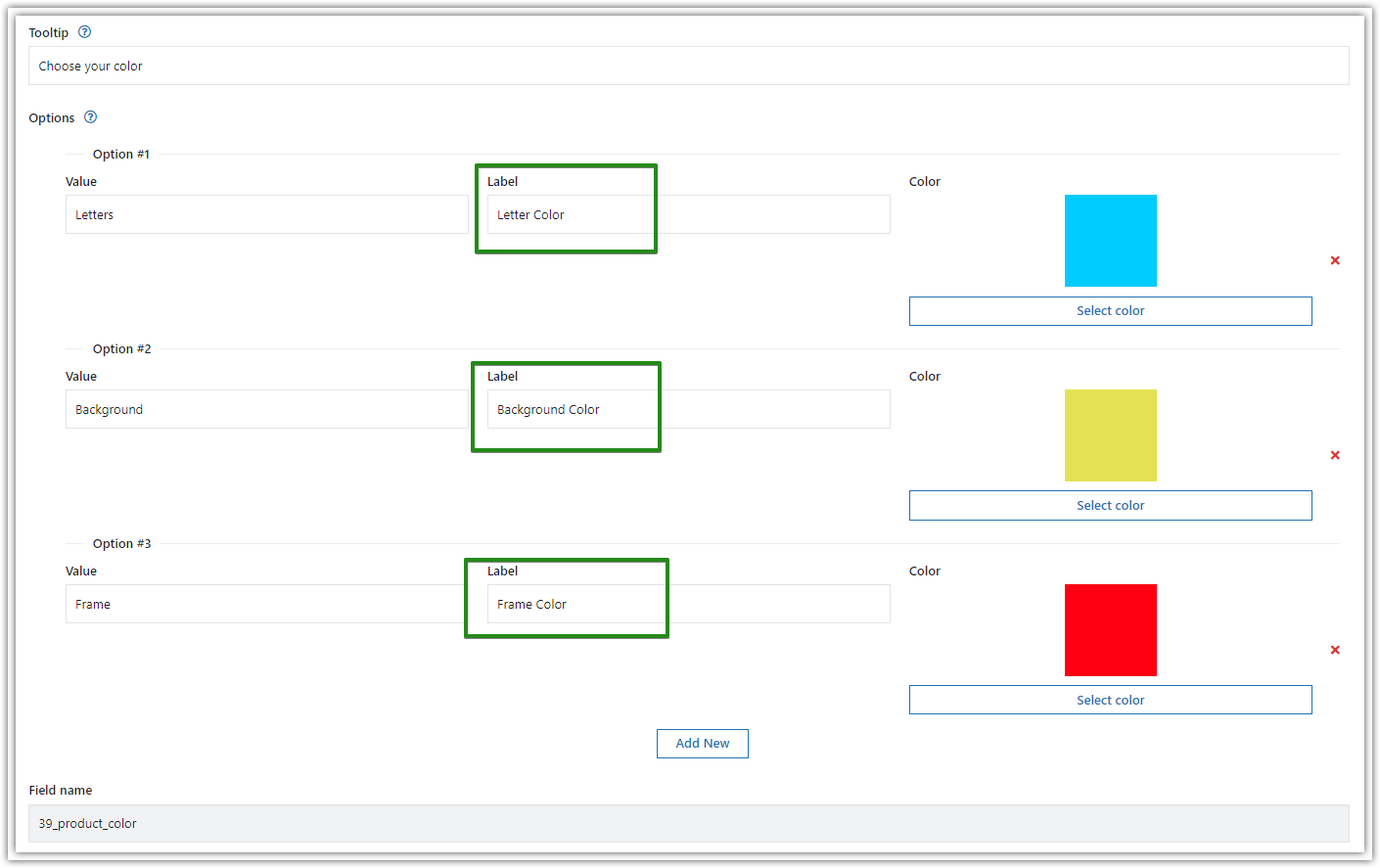 Extra custom product options for WooCommerce - color, size, insurance