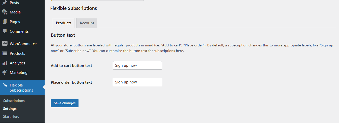 Install Flexible Subscriptions for WooCommerce.