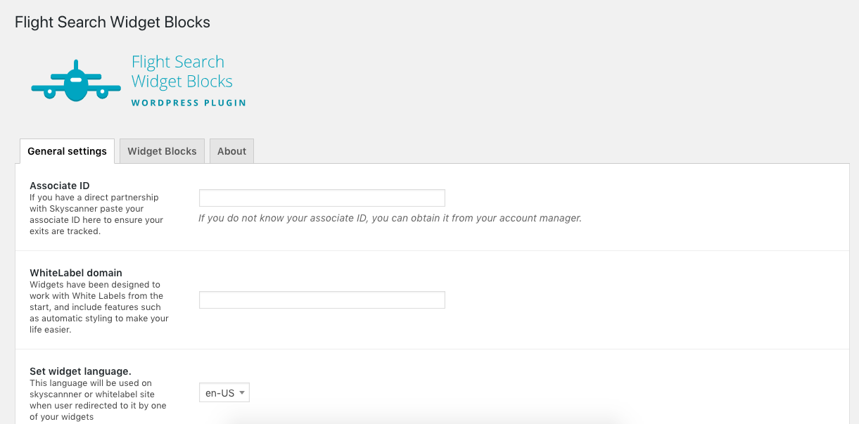 Plugin general settings