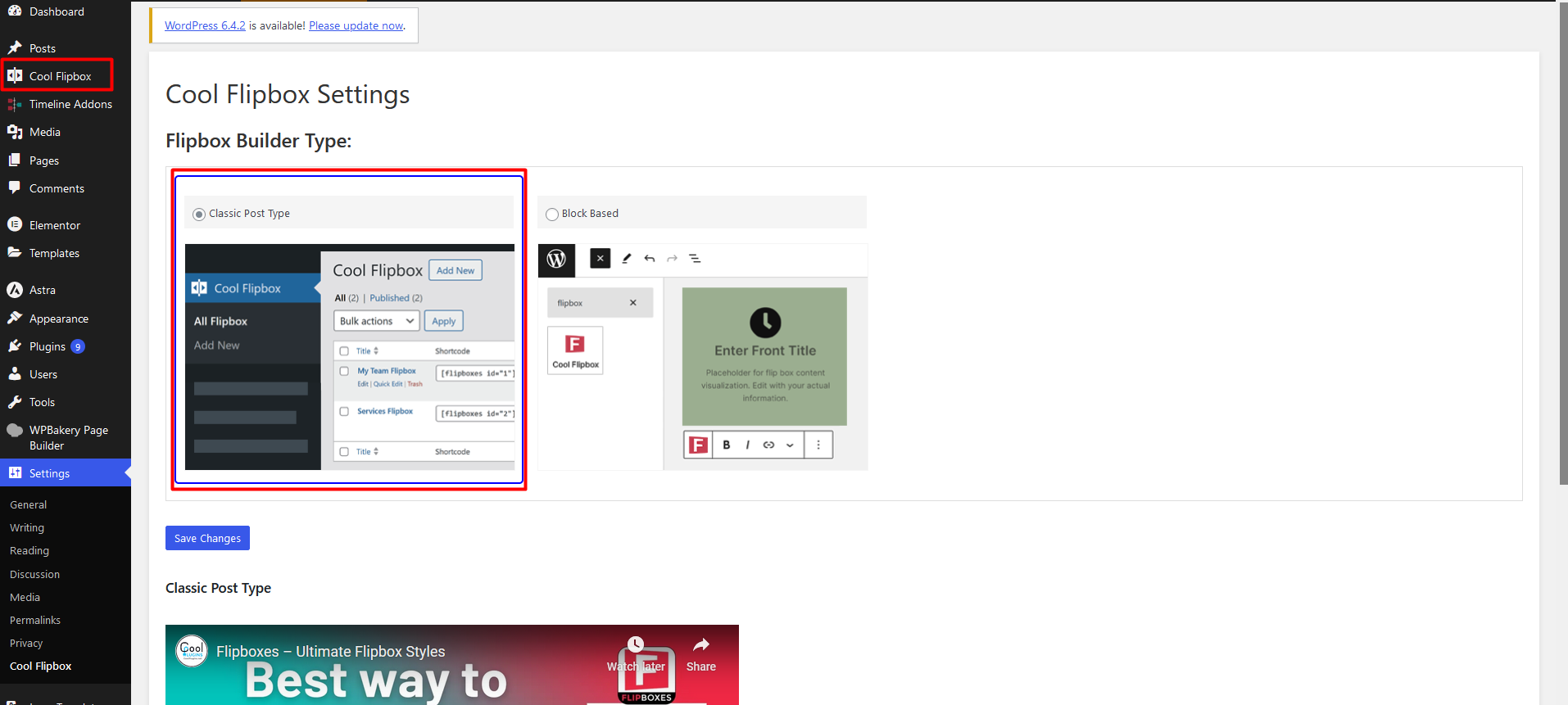 Flipbox Settings.