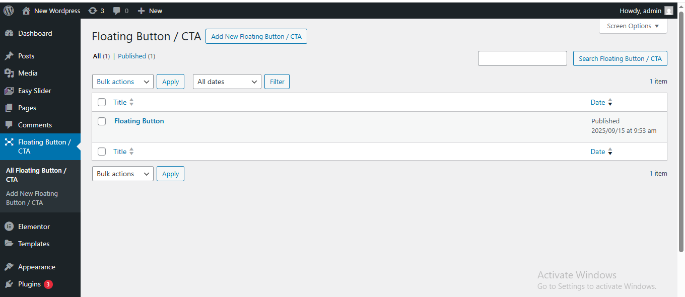 The plugin backend menu + settings page in WP admin