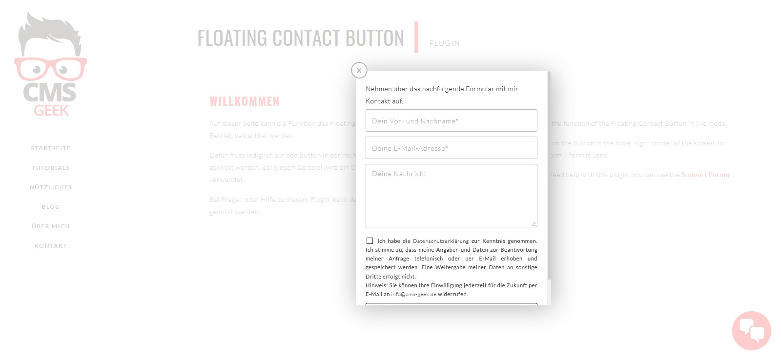 Floating Contact Modal