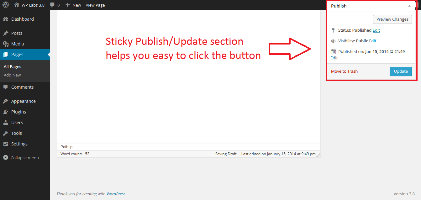 Screenshot took on Add New/Edit Post page in admin panel