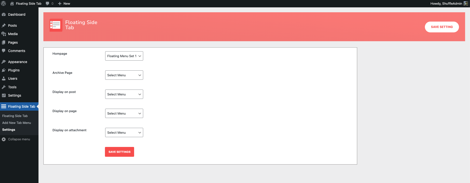 Floating Side Tab Menu Template 4