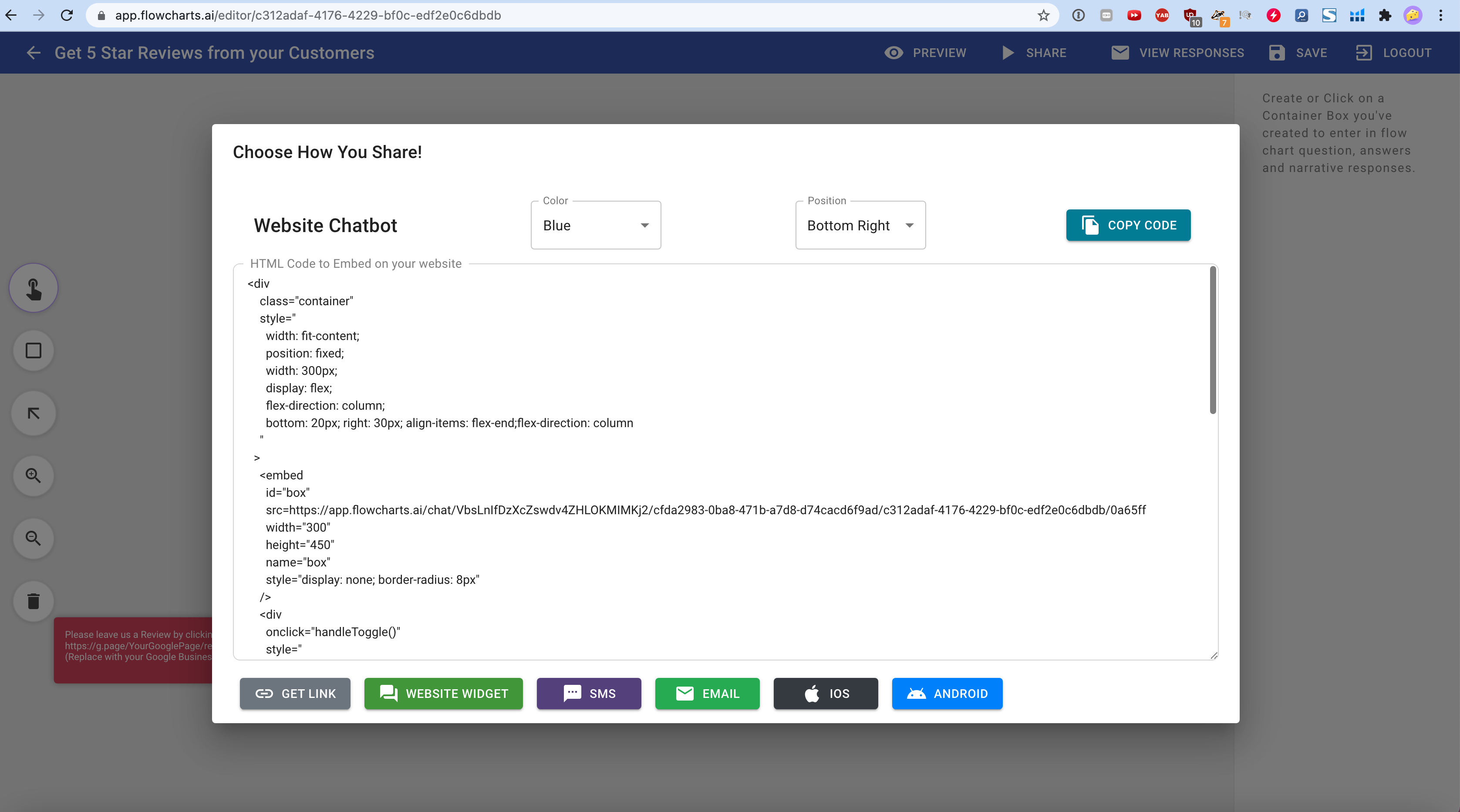 Click on SHARE and choose Website Widget. Copy this code and paste it into the Wordpress Plugin.