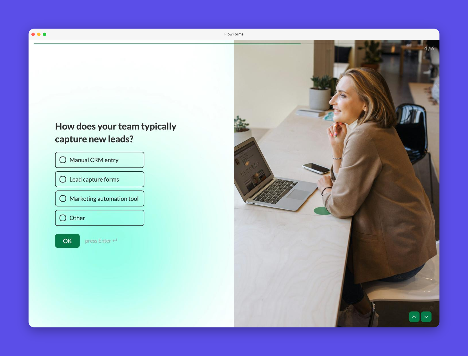 A conversational form as seen by respondents