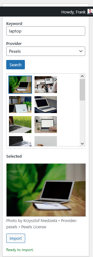 Import to the Media Library and insert into a post