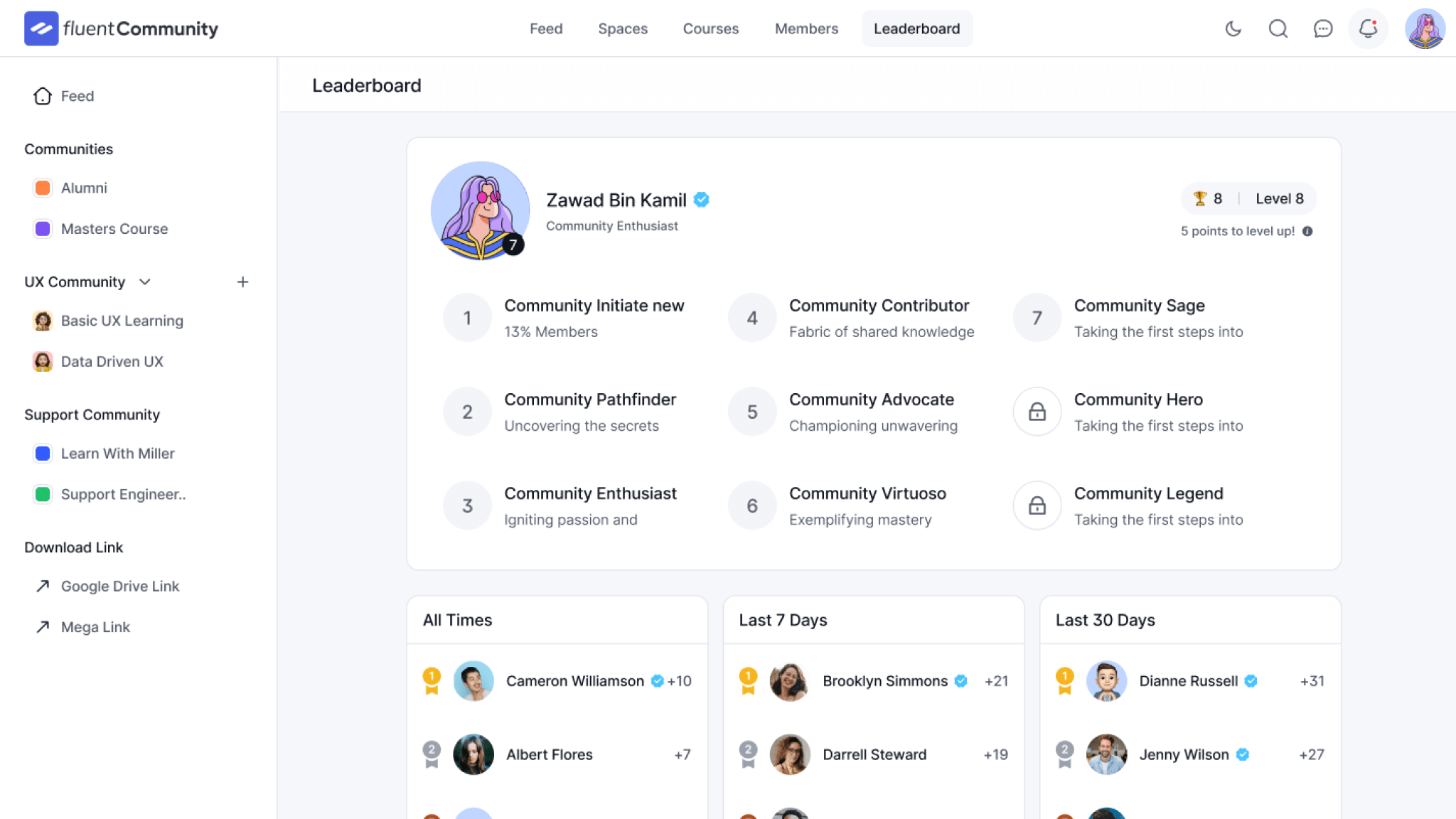 Leaderboard for Gamification