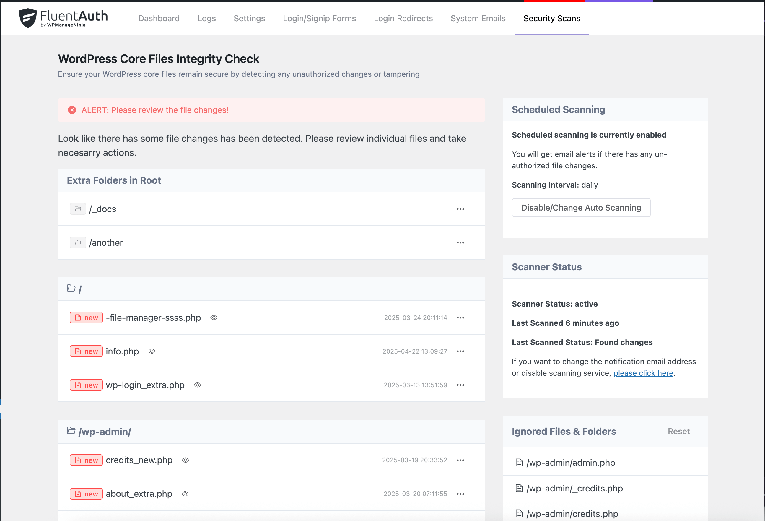 Login Security Settings