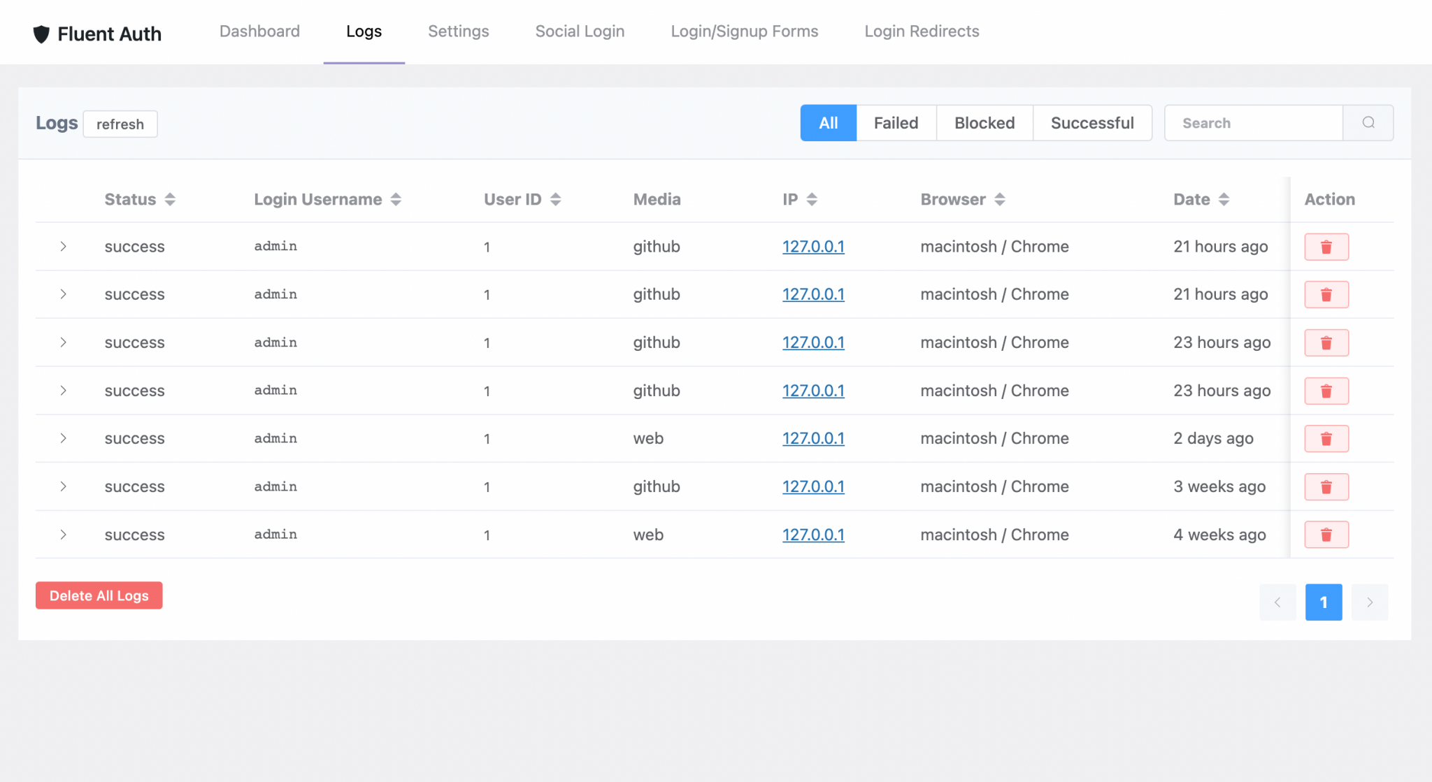 Social Login Settings