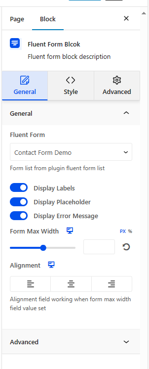 Block General setting