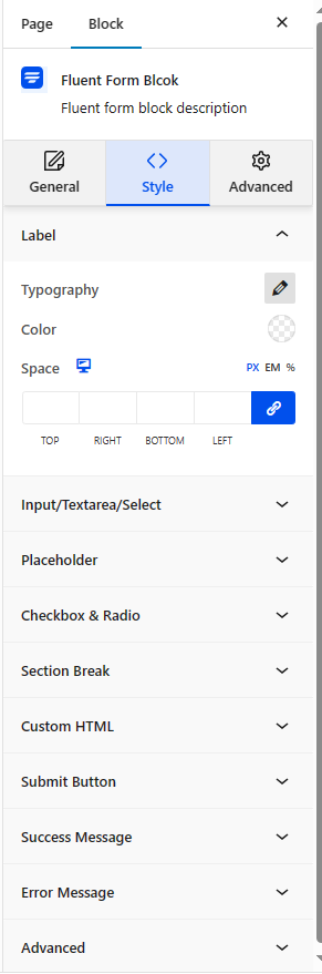 Block Style Settings