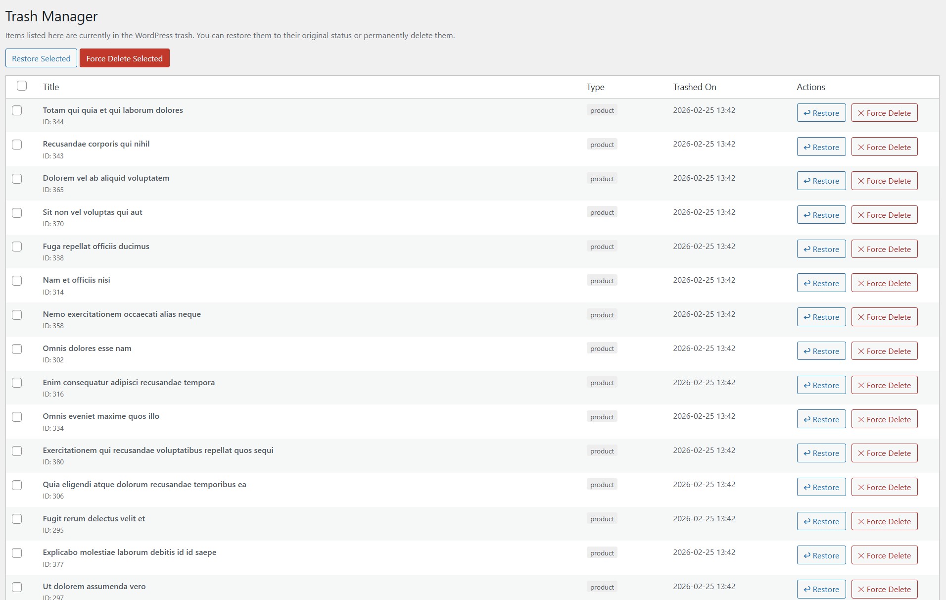 The detailed History Log showing redirected URLs and deletion stats.