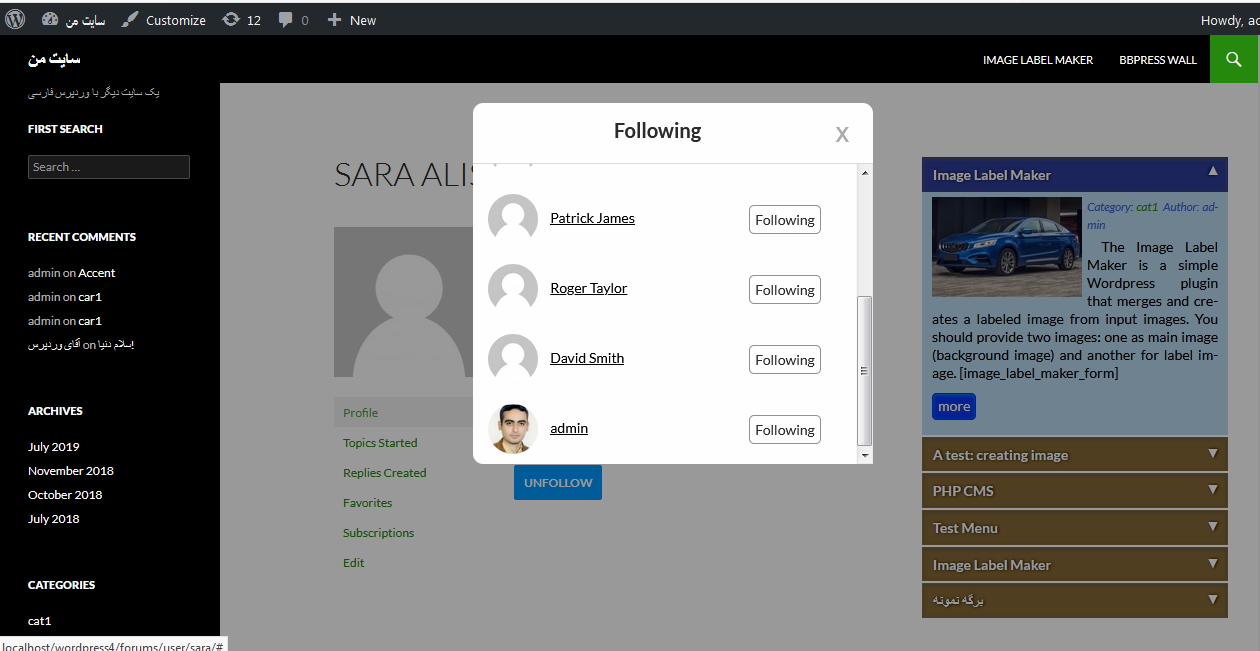Loading the followers list