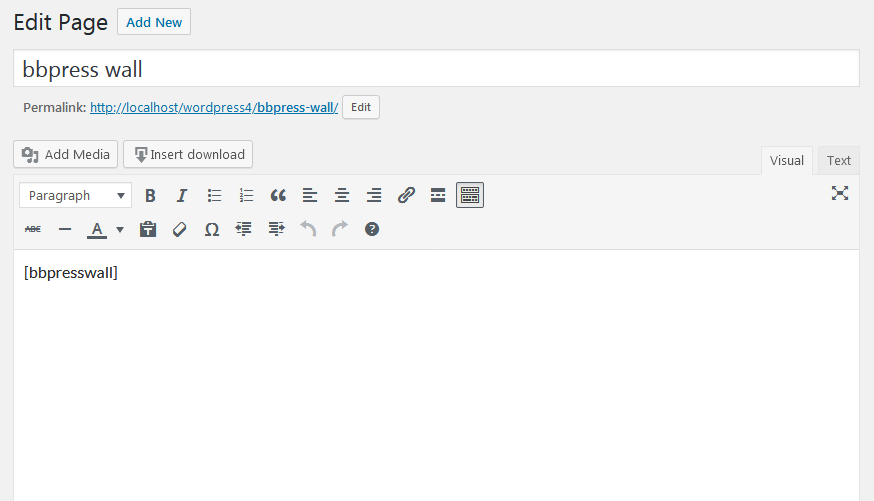 Placing shortcode in post/page content