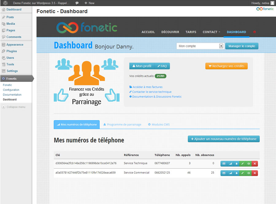 Fonetic Dashboard