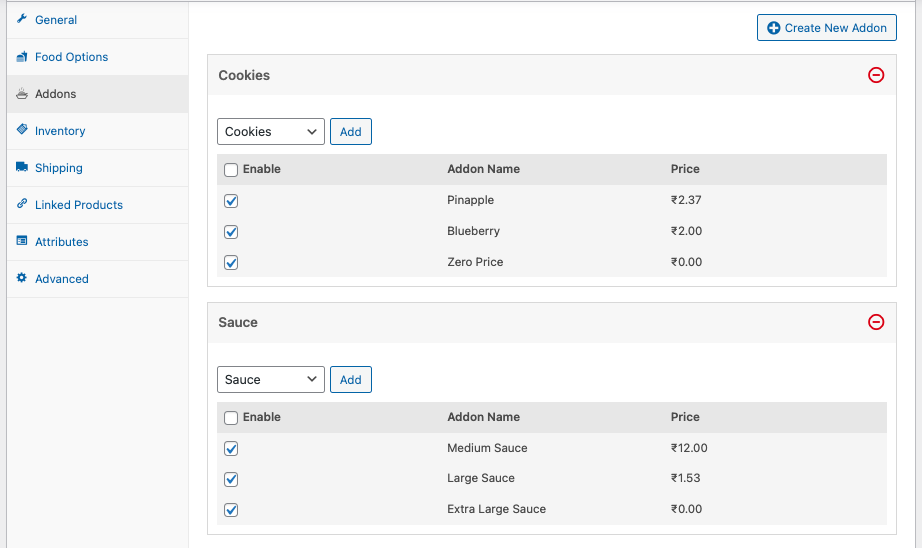 Service Options Popup