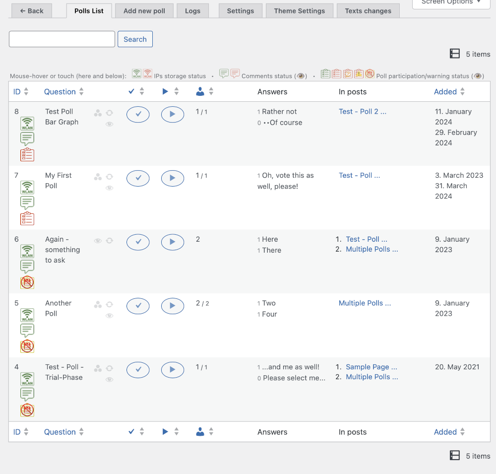 Admin tab: Normaization and sorting