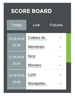 Apperance of Football-Api score-board widget on your website.