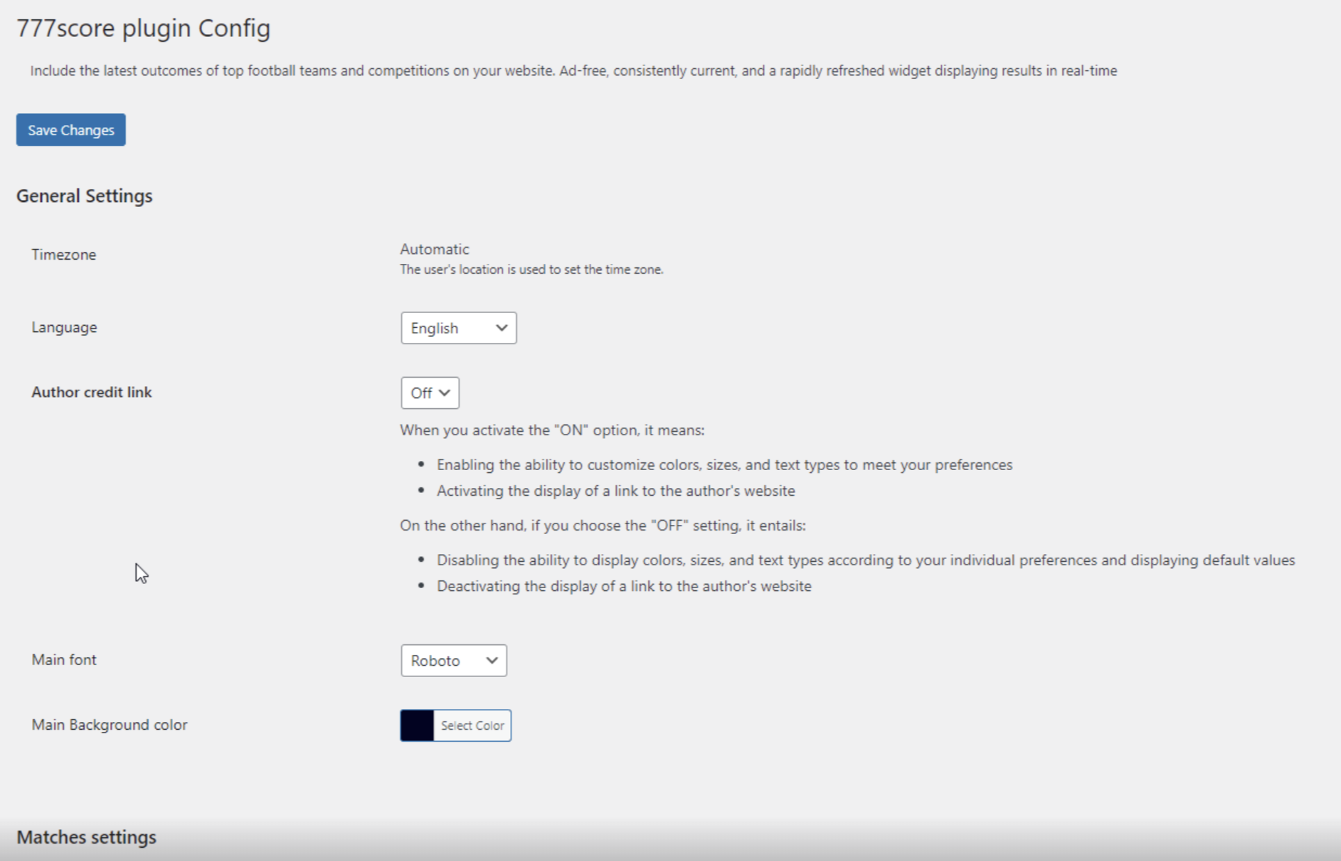 The admin panel - main