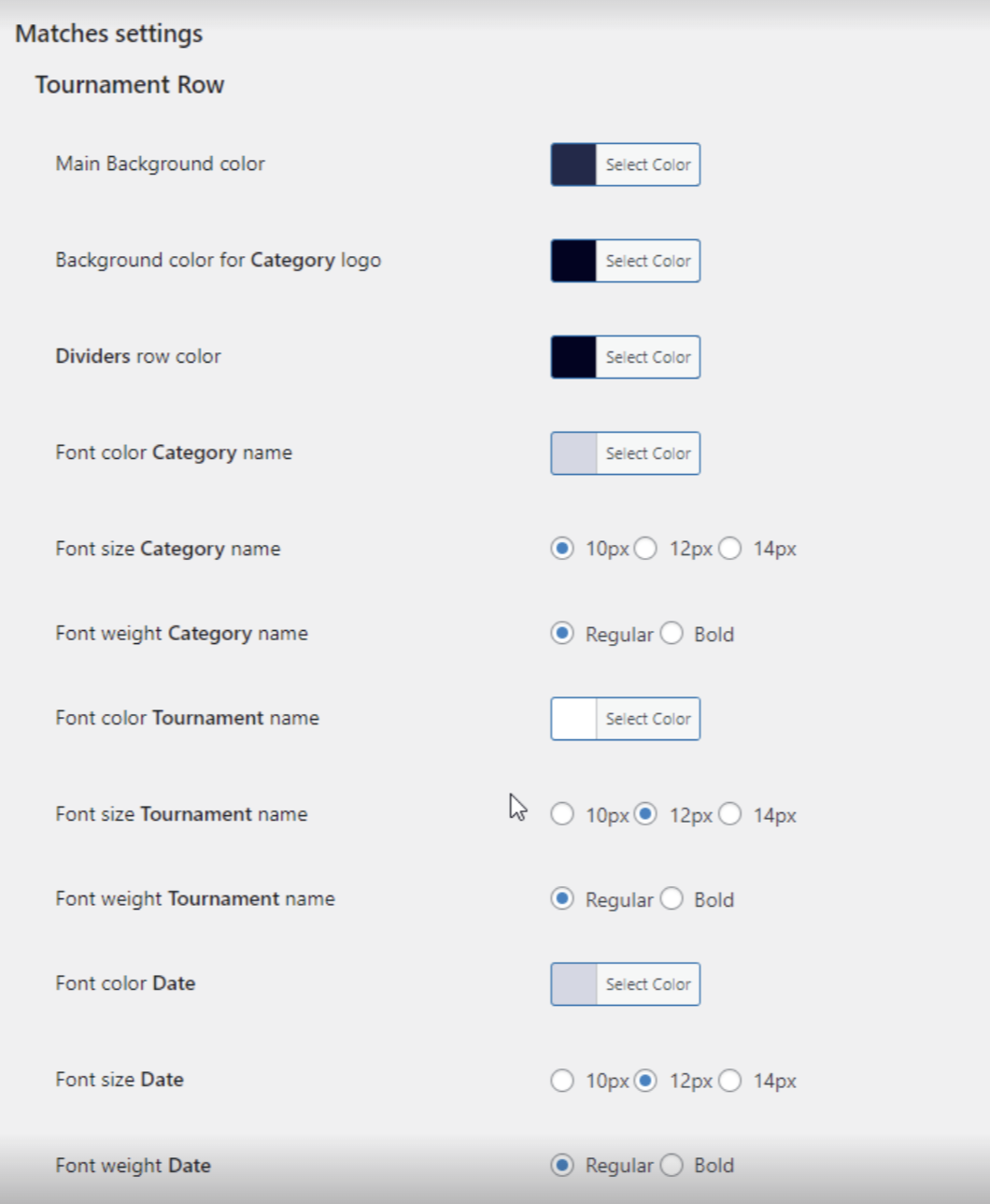 The admin panel - colours and fonts