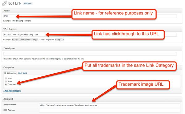 Adding a trademark link
