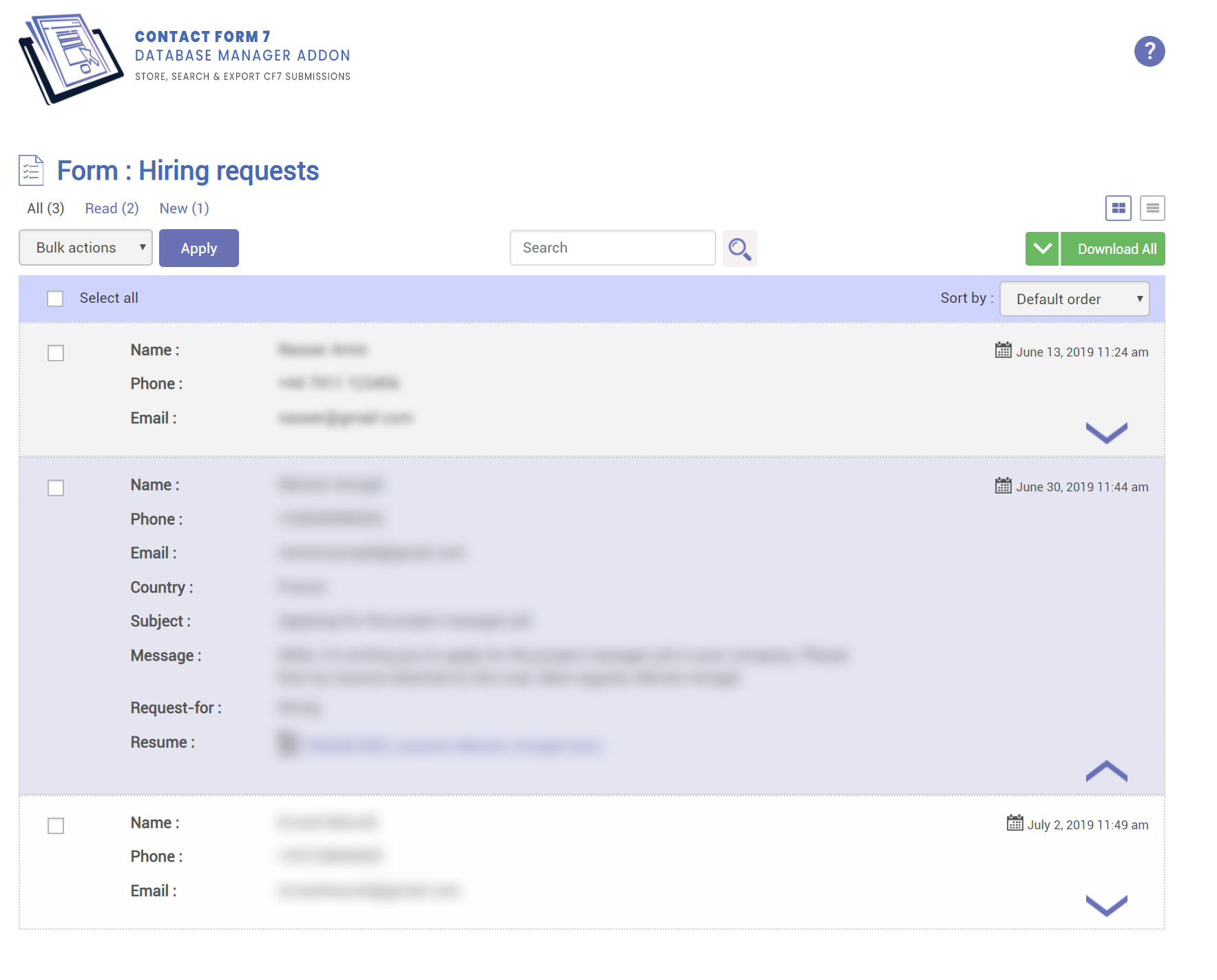 This screenshot presents a contact detail