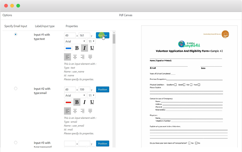 Most of the cases you won't have to specify each input element of the form as our plugin gets the information from the page you already specified using data scraping method, this panel will be generated in no time.