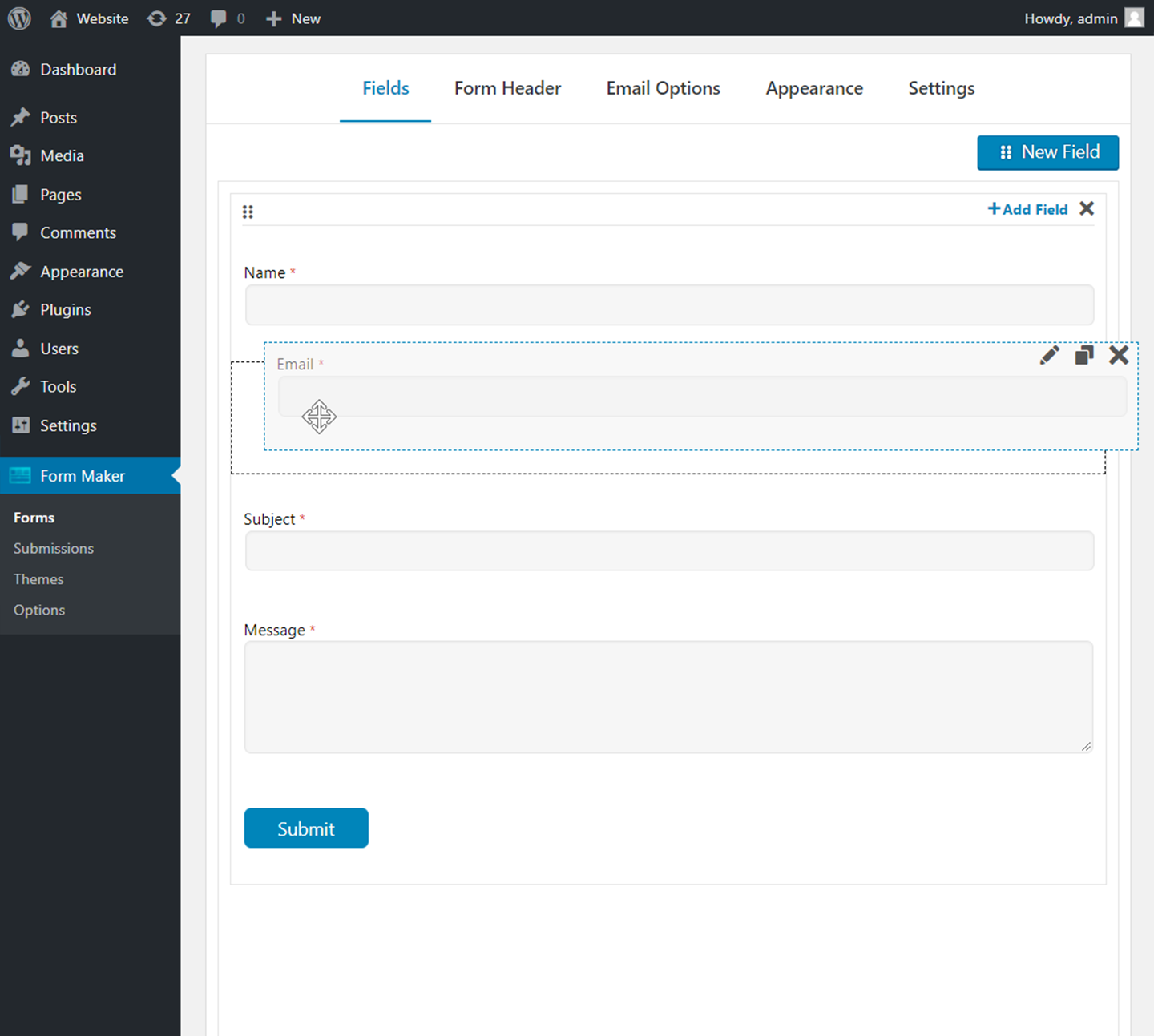 Form Maker - Drag and Drop Form builder interface