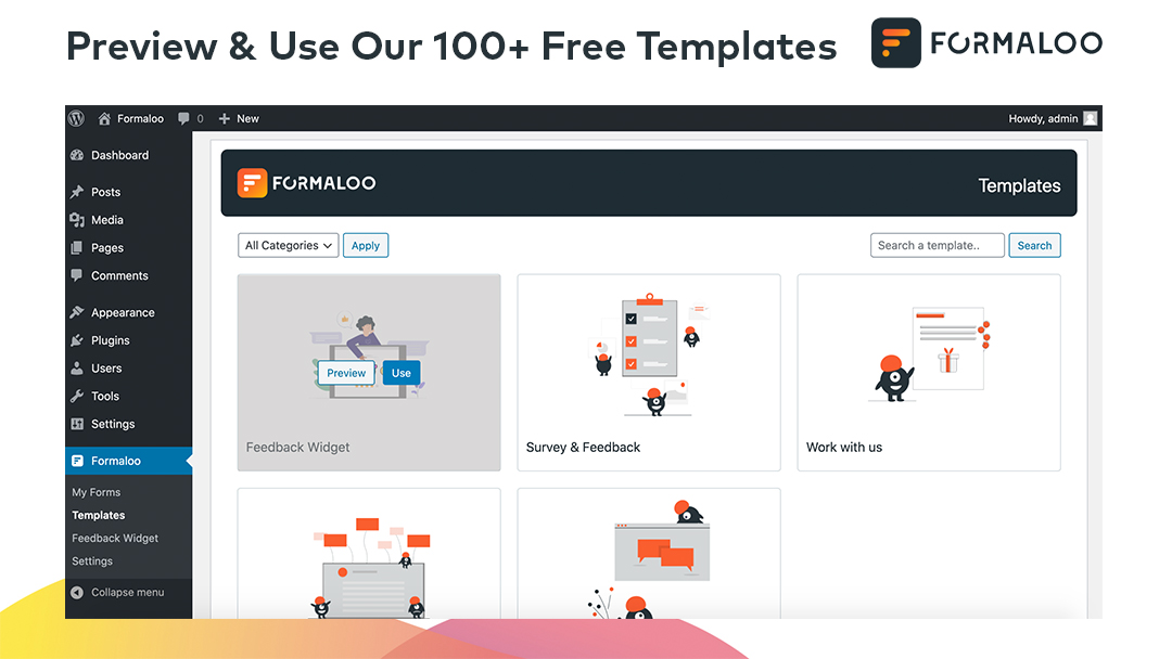 Preview and use our 100+ free templates