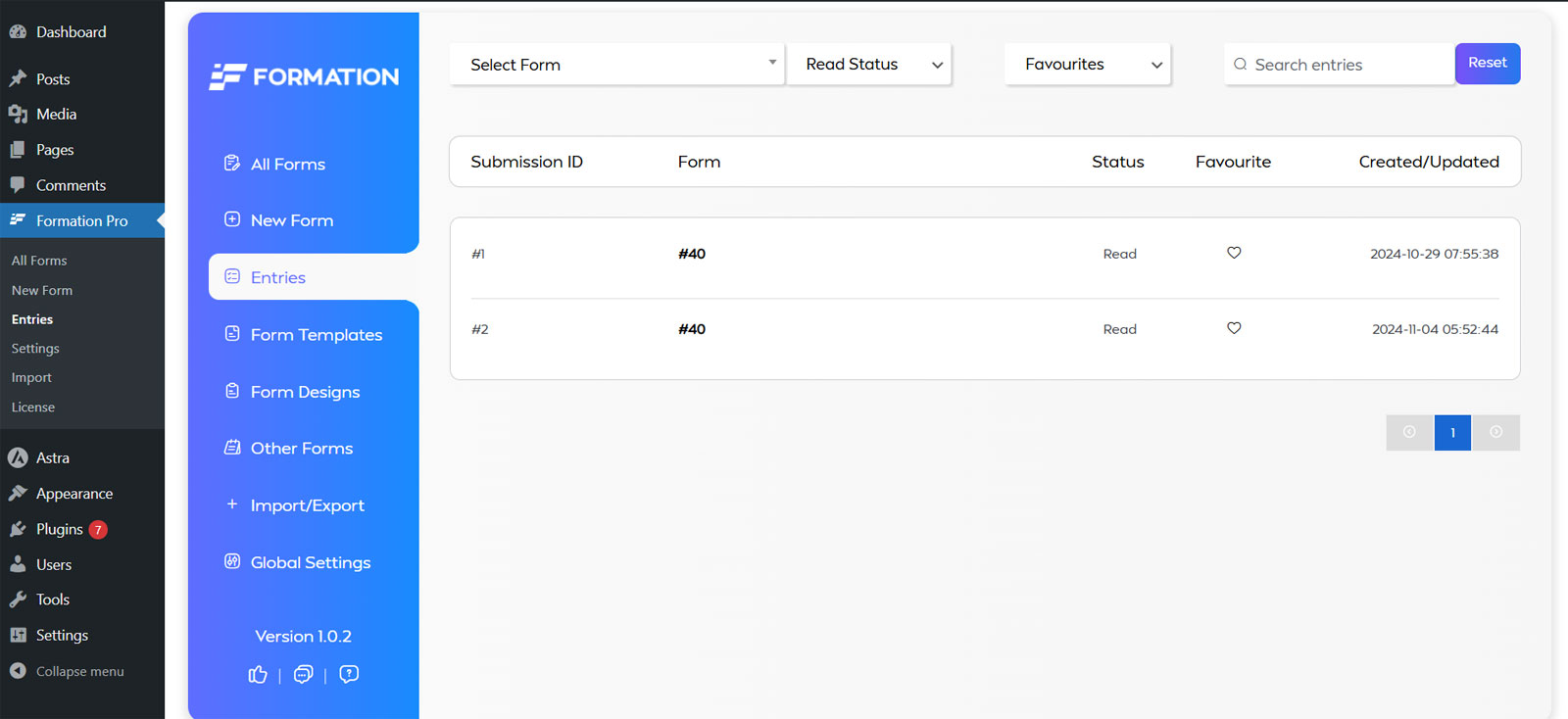 Entries