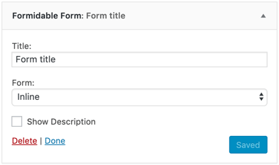 Add a form widget into a sidebar