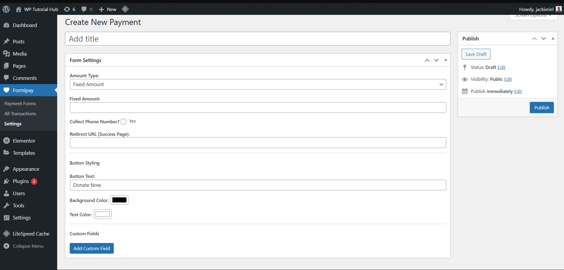 **Payment/Donation Form** - Payment/donation form creation.