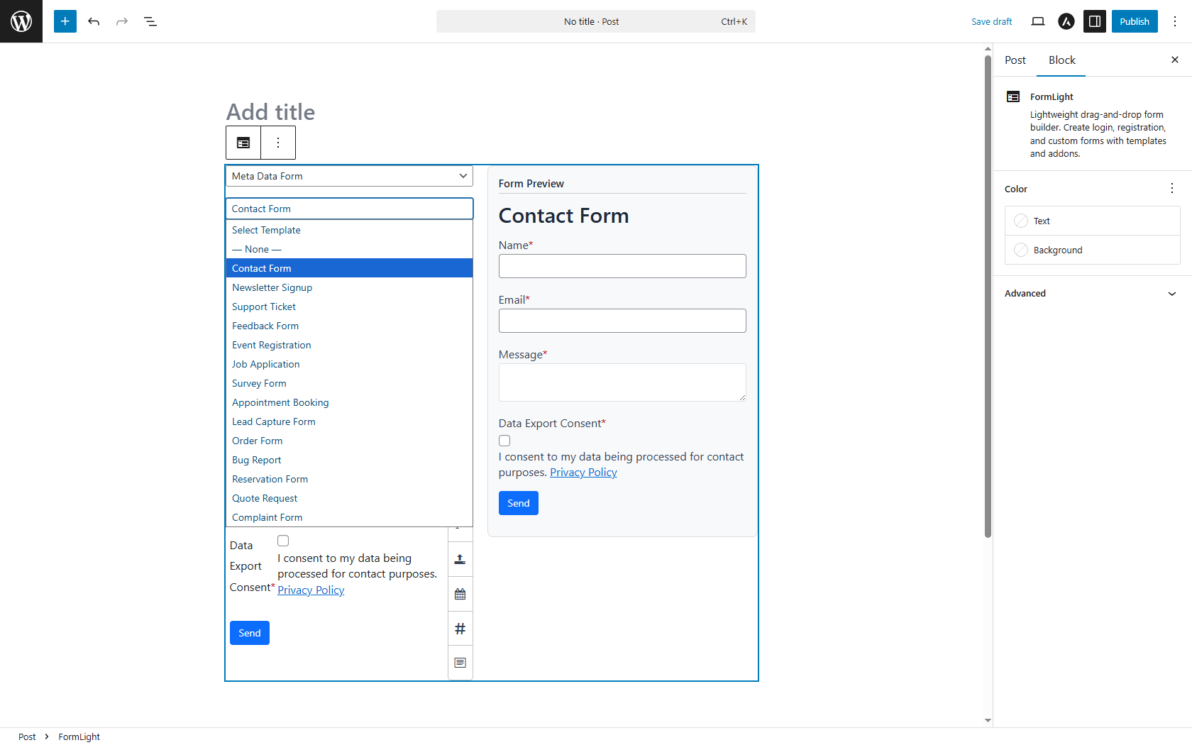 FormLight templates (Pro version)