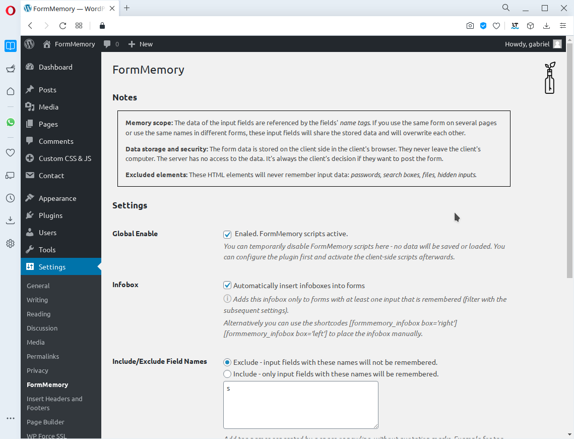 Settings admin panel 1