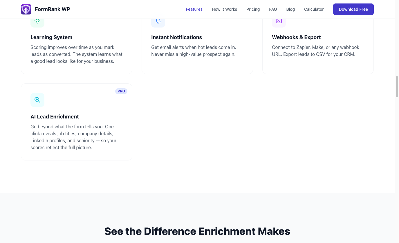 AI-powered lead enrichment with person and company details (PRO)