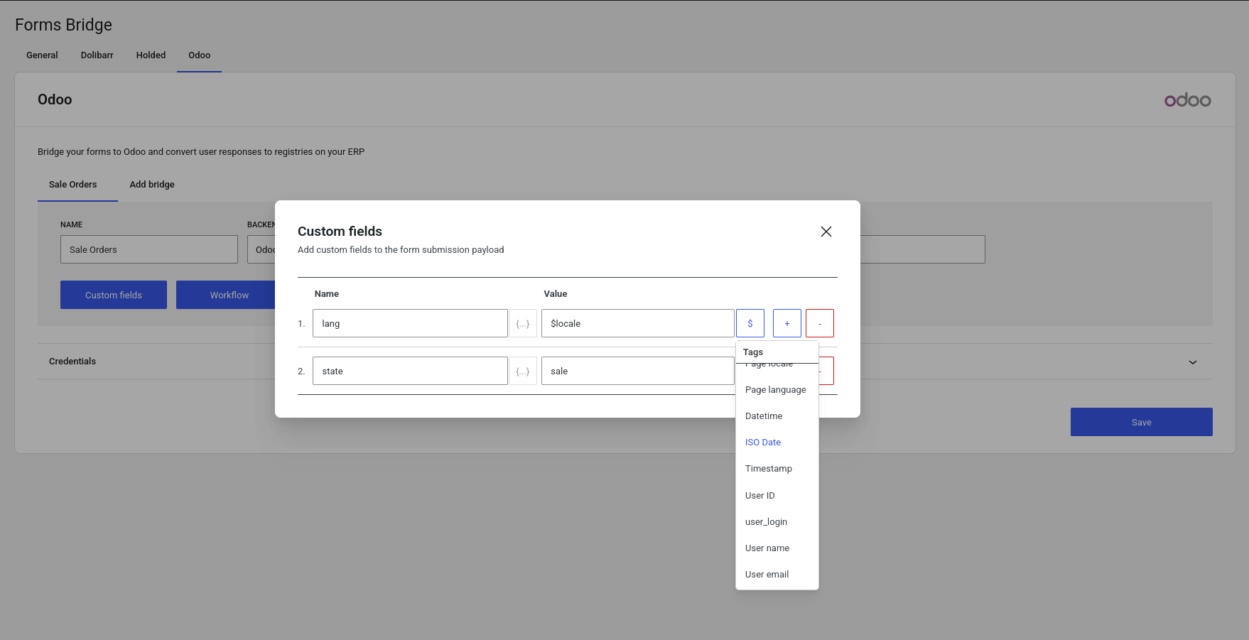 Custom fields