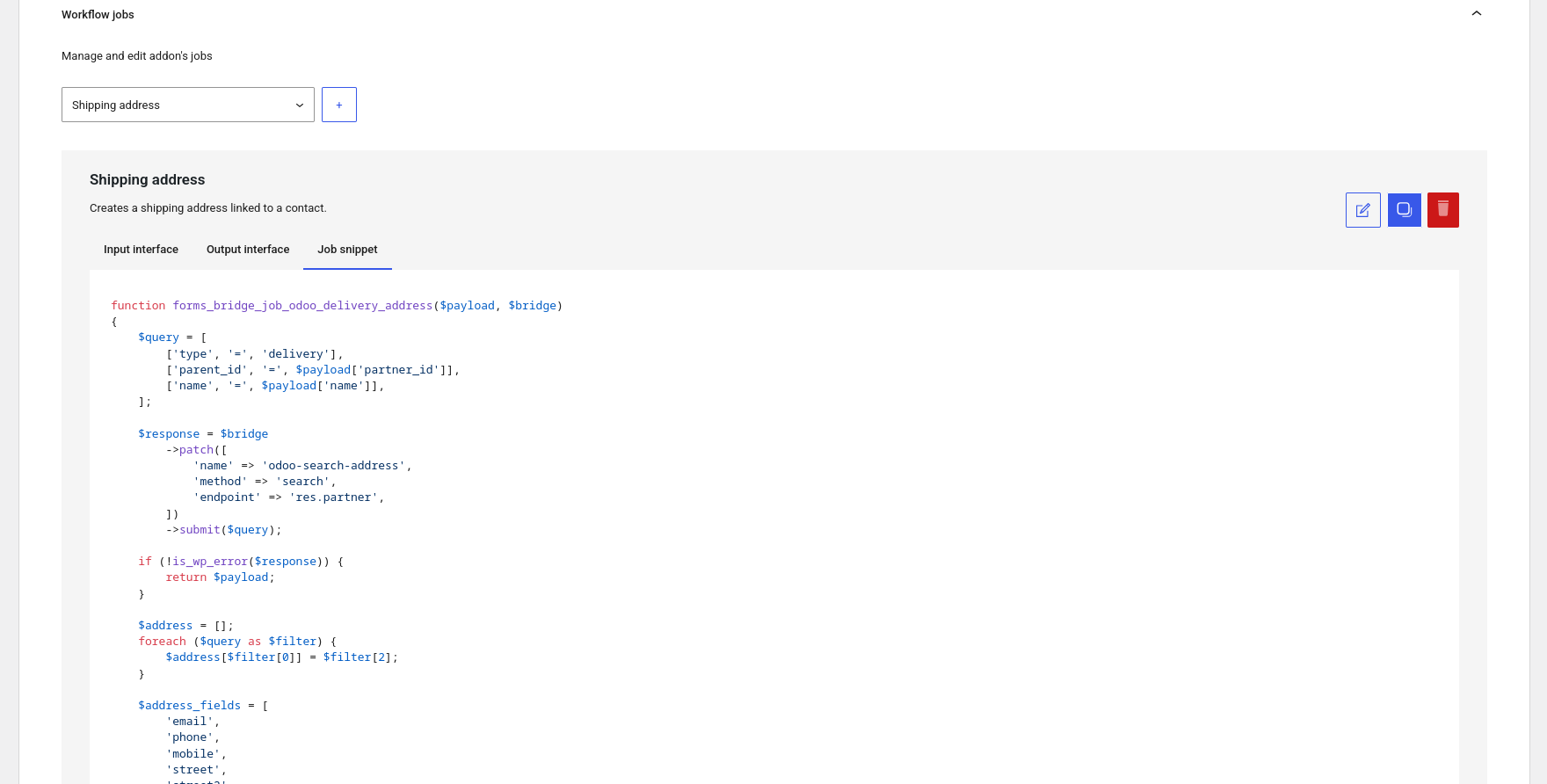 Job editor