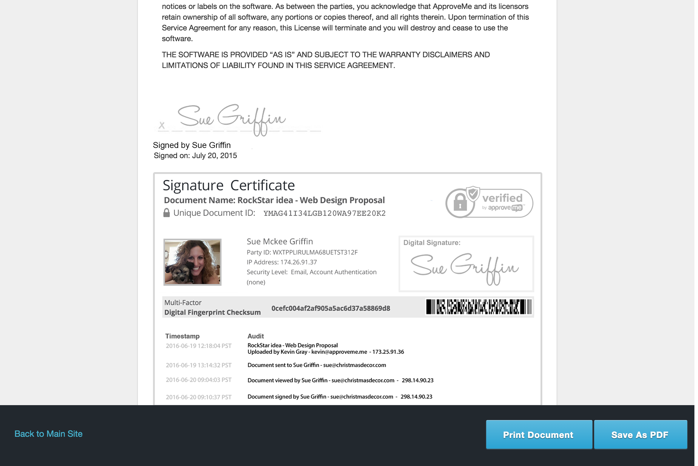 **Select a Digital Signature:**Signers can choose a typed or digital signature